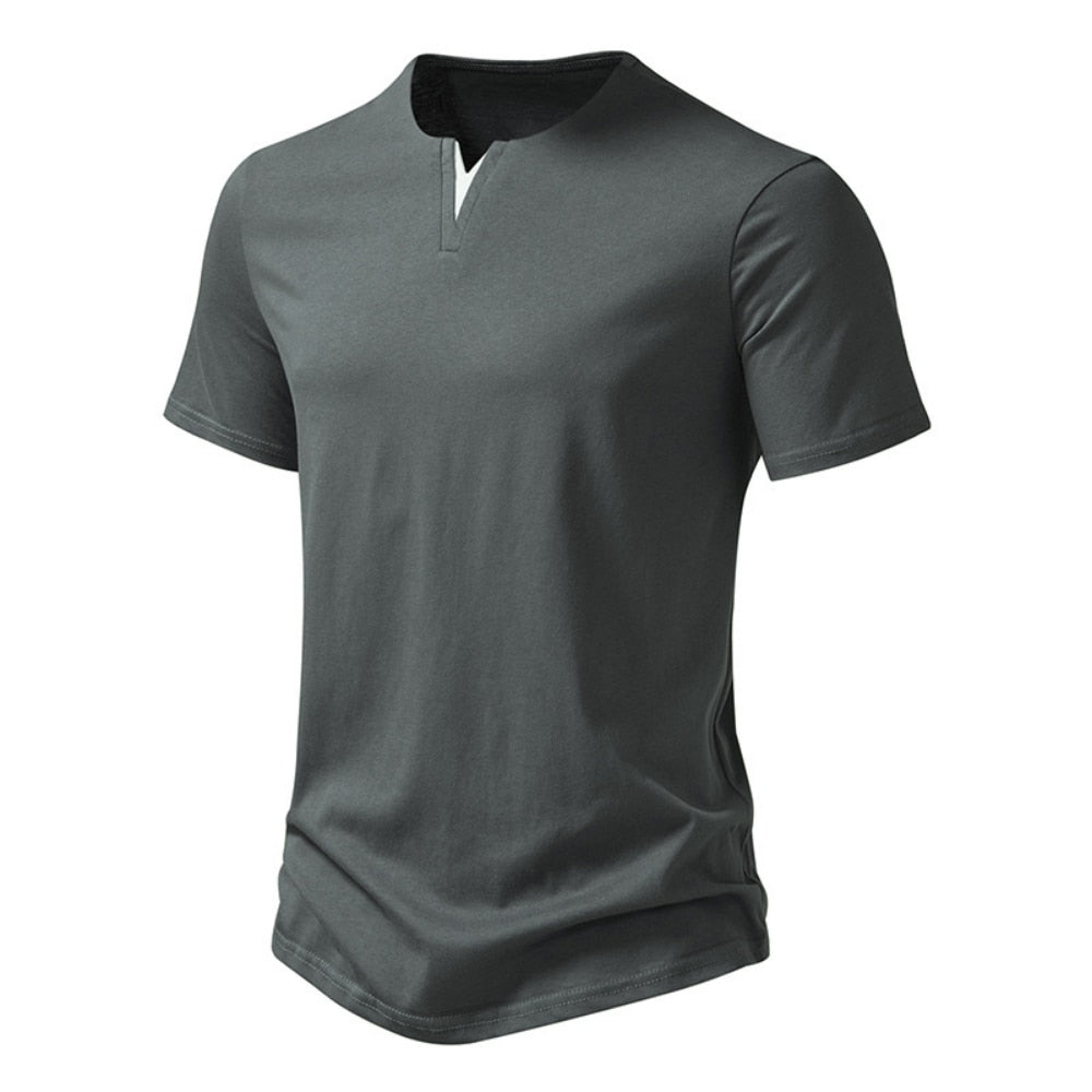 V Collar Short Sleeve T-Shirt
