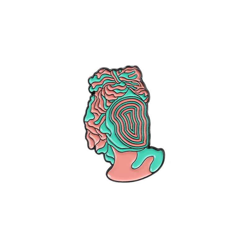 Split Head Sculpture Pins