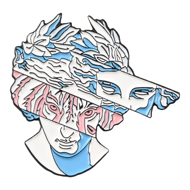 Split Head Sculpture Pins