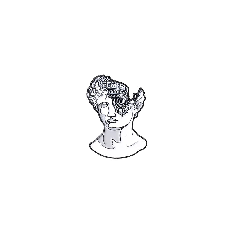 Split Head Sculpture Pins