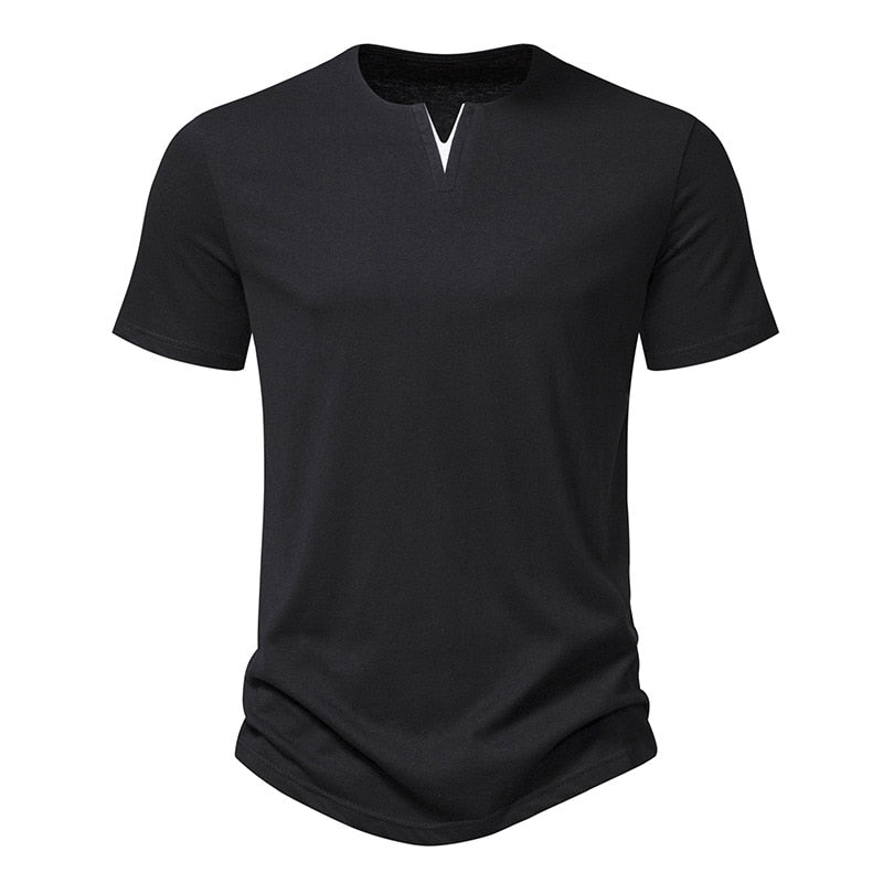 V Collar Short Sleeve T-Shirt