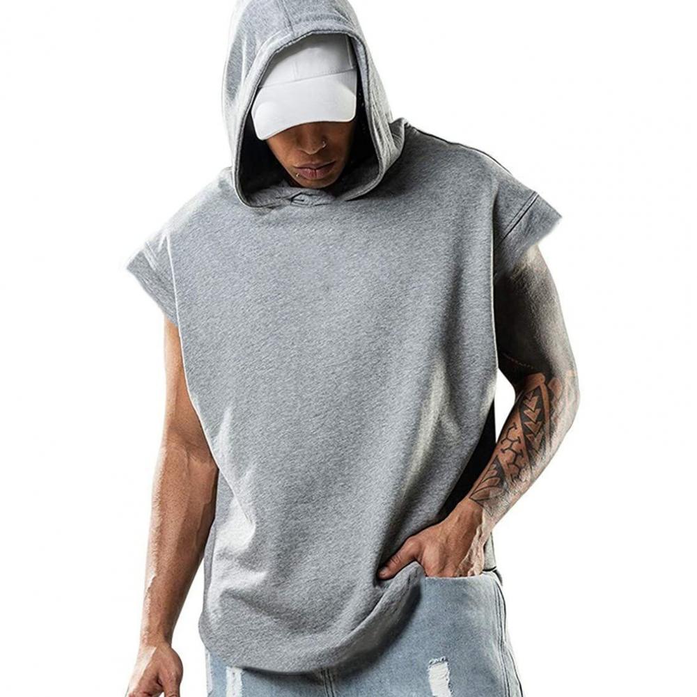 Men Shirt Pure Color Loose Men Hooded