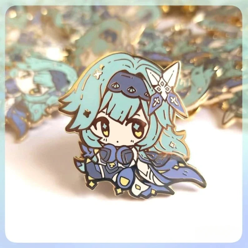 Genshin Impact Brooches Set - Eula Ganyu Kokomi Raiden Shogun Character Pins