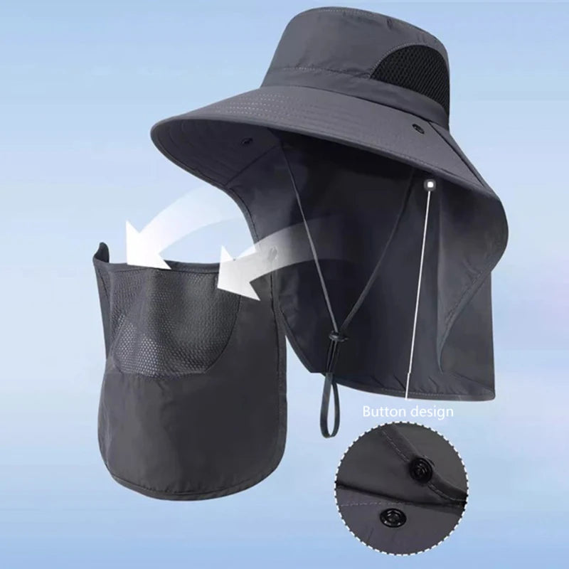 UV Protection Bucket Hat with Neck Flap
