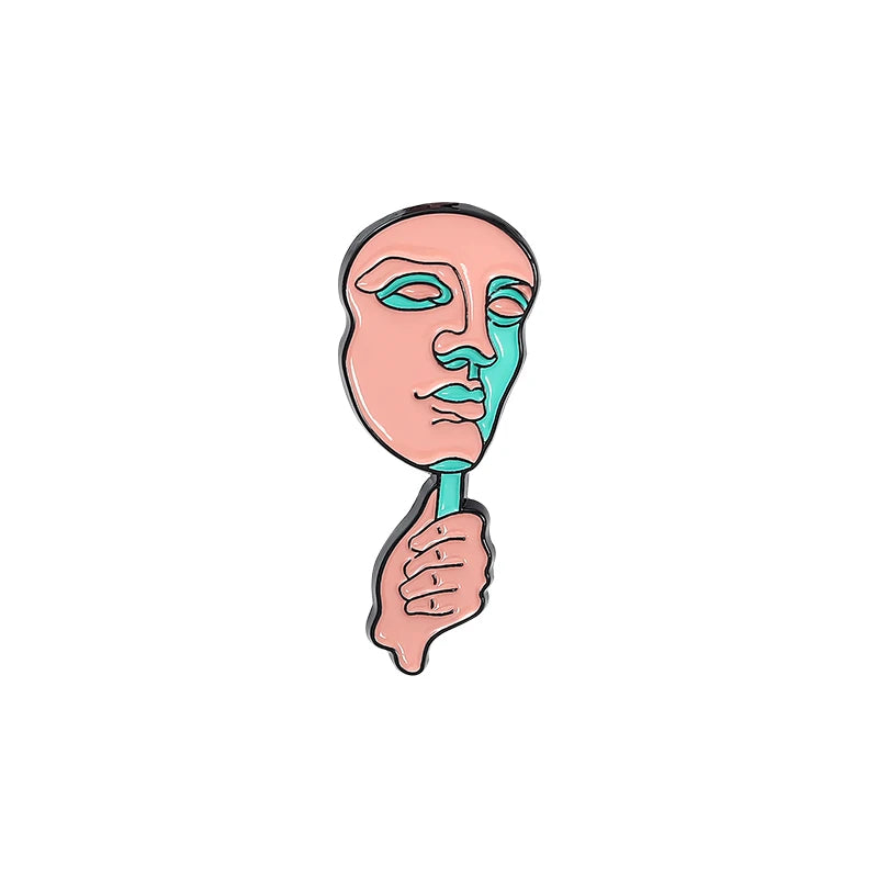 Split Head Sculpture Pins
