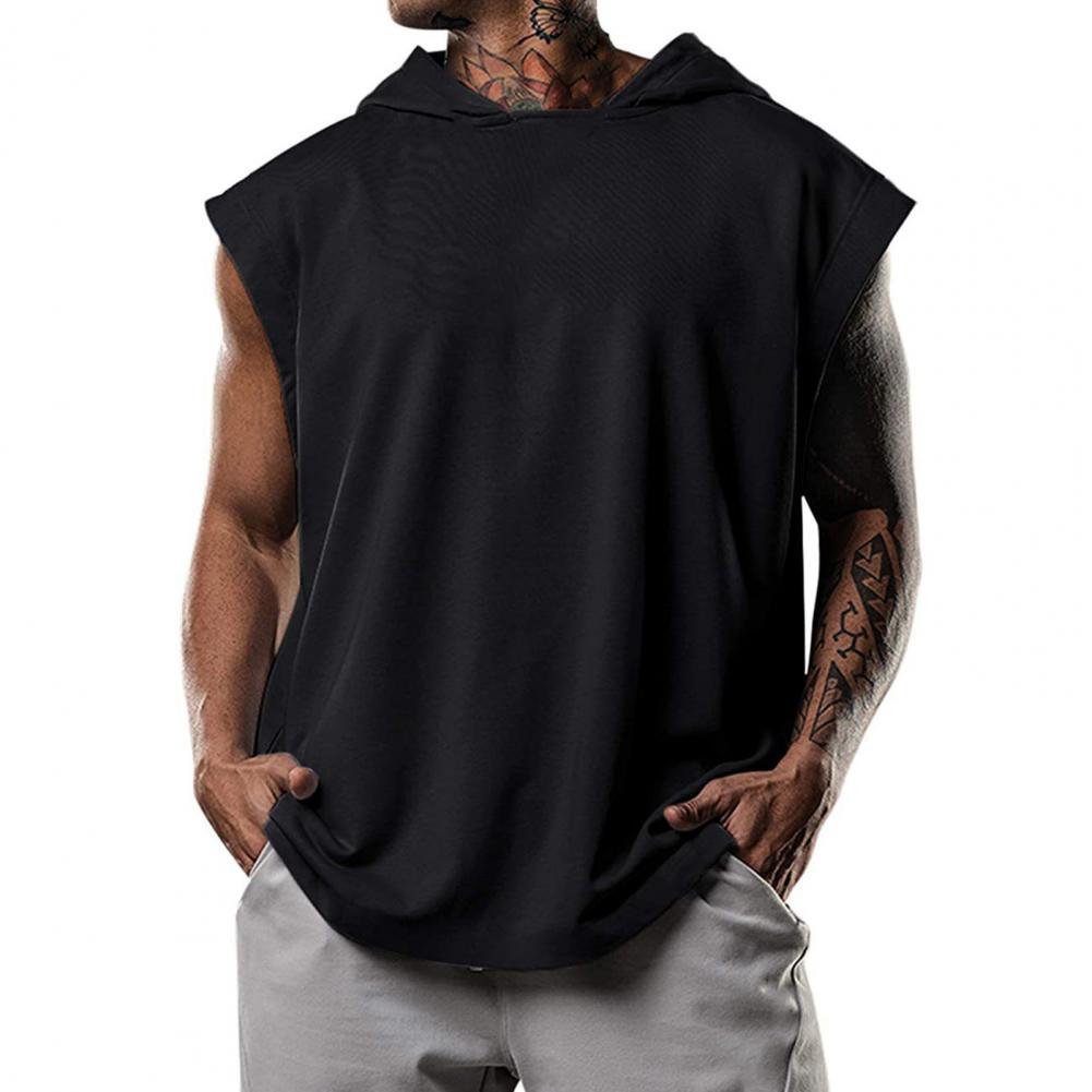 Men Shirt Pure Color Loose Men Hooded