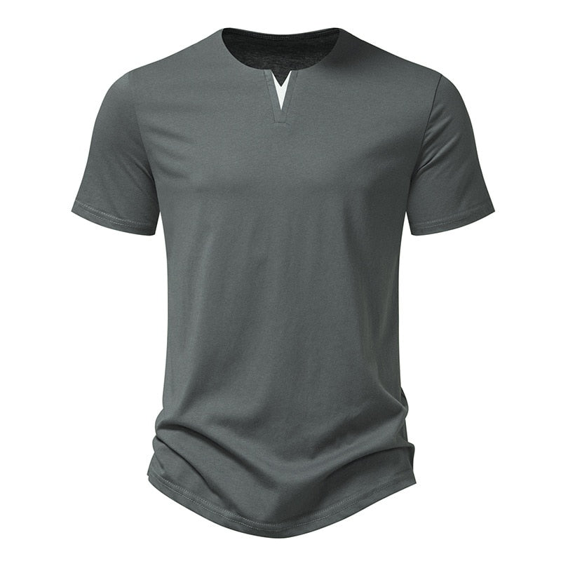 V Collar Short Sleeve T-Shirt