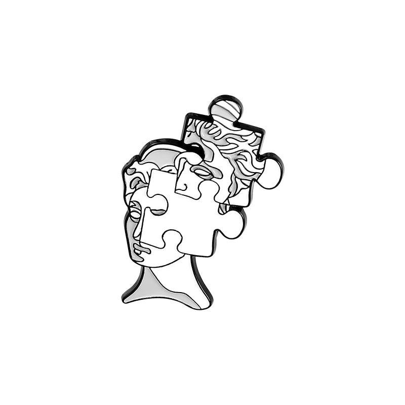 Split Head Sculpture Pins