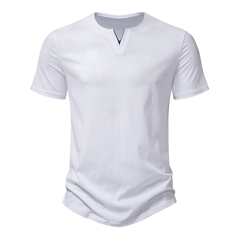 V Collar Short Sleeve T-Shirt