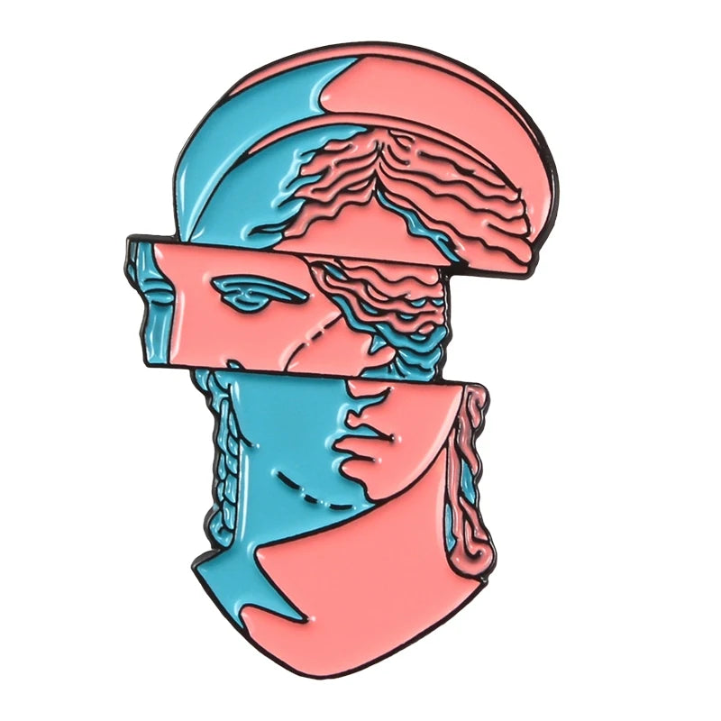 Split Head Sculpture Pins
