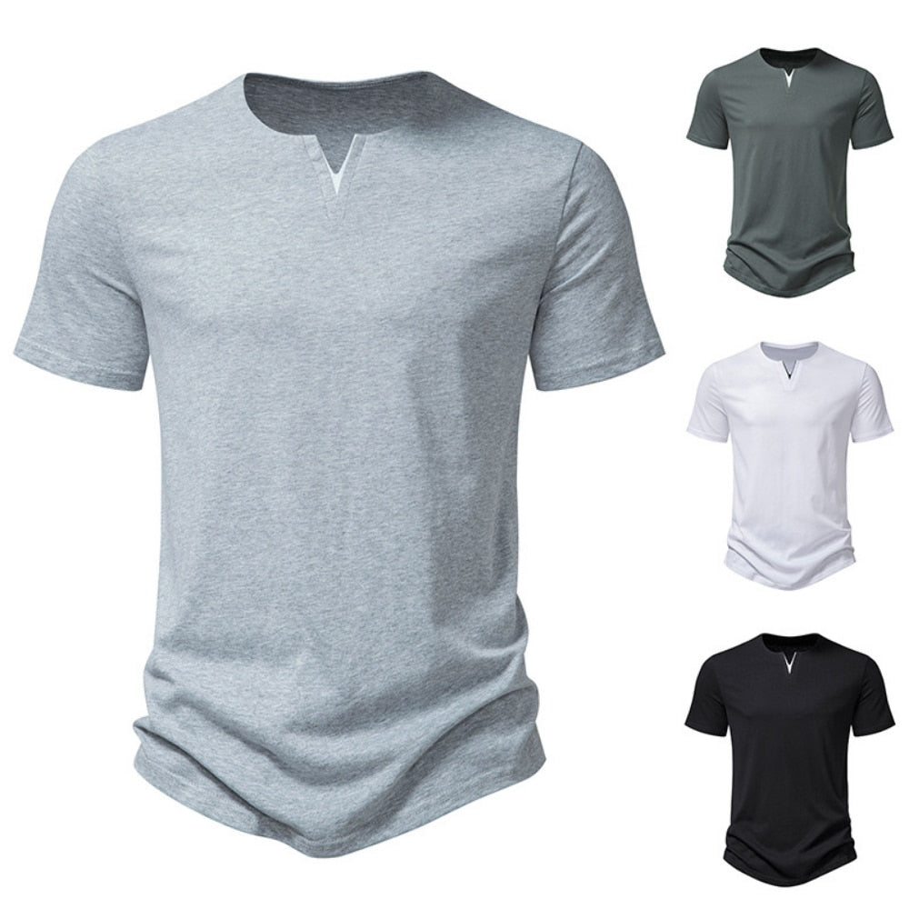 V Collar Short Sleeve T-Shirt