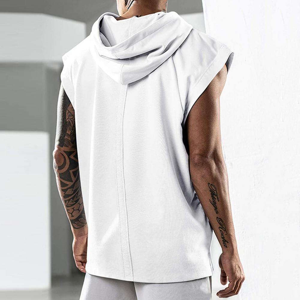 Men Shirt Pure Color Loose Men Hooded