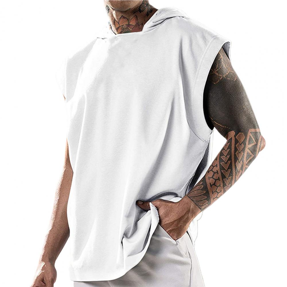 Men Shirt Pure Color Loose Men Hooded