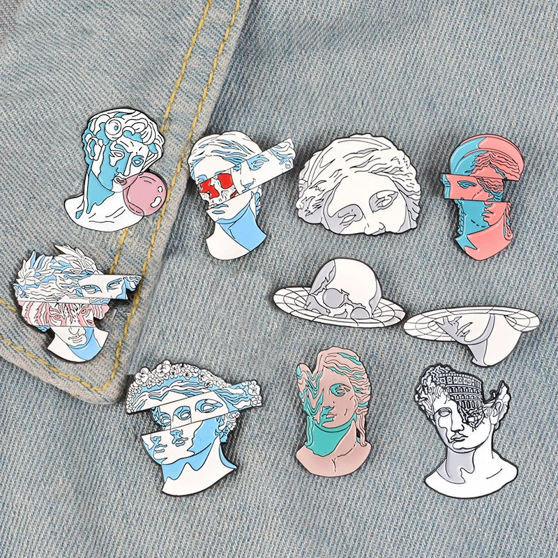Split Head Sculpture Pins