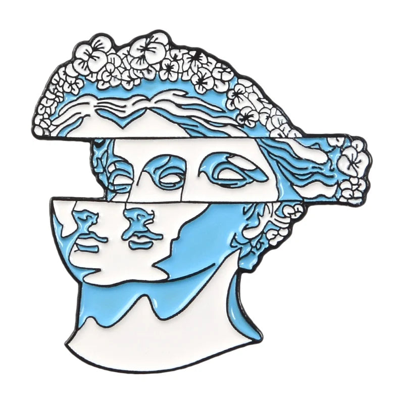 Split Head Sculpture Pins