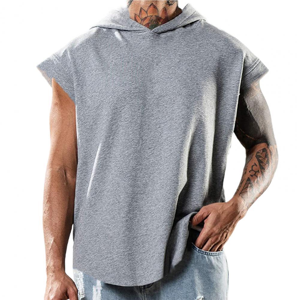 Men Shirt Pure Color Loose Men Hooded